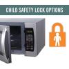 imageFarberware FM09SSE Classic Countertop Microwave Oven 900Watt with LED Lighting Child Lock Easy Clean Interior 09 Cu Ft Stainless Steel13 Cu Ft Stainless