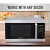 imageFarberware FM09SSE Classic Countertop Microwave Oven 900Watt with LED Lighting Child Lock Easy Clean Interior 09 Cu Ft Stainless Steel16 Cu Ft Silver