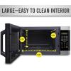 imageFarberware FM09SSE Classic Countertop Microwave Oven 900Watt with LED Lighting Child Lock Easy Clean Interior 09 Cu Ft Stainless Steel16 Cu Ft Silver