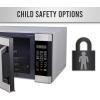 imageFarberware FM09SSE Classic Countertop Microwave Oven 900Watt with LED Lighting Child Lock Easy Clean Interior 09 Cu Ft Stainless Steel16 Cu Ft Silver