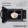 imageFarberware FMO11AHTBKBD1 Countertop 1000 Watts Microwave Oven with LED Lighting and Child LockPerfect for Apartments and DormsEasy Clean 11 cu ft Stainless Steel12 Cu Ft Stainless Sensor