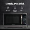 imageFarberware FMO11AHTBKBD1 Countertop 1000 Watts Microwave Oven with LED Lighting and Child LockPerfect for Apartments and DormsEasy Clean 11 cu ft Stainless Steel12 Cu Ft Black Stainless Grill