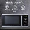 imageFarberware FMO11AHTBKBD1 Countertop 1000 Watts Microwave Oven with LED Lighting and Child LockPerfect for Apartments and DormsEasy Clean 11 cu ft Stainless Steel9 Cu Ft Stainless