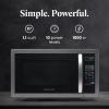 imageFarberware FMO11AHTBKBD1 Countertop 1000 Watts Microwave Oven with LED Lighting and Child LockPerfect for Apartments and DormsEasy Clean 11 cu ft Stainless Steel11 Cu Ft Stainless Steel
