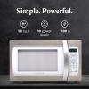 imageFarberware FMO11AHTBKBD1 Countertop 1000 Watts Microwave Oven with LED Lighting and Child LockPerfect for Apartments and DormsEasy Clean 11 cu ft Stainless Steel13 Cu Ft StainlessWhite Sensor