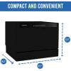 imageFarberware Portable Countertop Dishwasher  7Program System for Home RV and Apartment  Wash Dishes Glass and Baby Products  Hookup Required 197quotD x 217quotW x 172quotH Touch controlBlack
