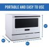 imageFarberware Portable Countertop Dishwasher  7Program System for Home RV and Apartment  Wash Dishes Glass and Baby Products  Hookup Required 197quotD x 217quotW x 172quotH Touch controlGlass Door White