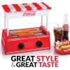 imageNostalgia CocaCola Hot Dog Roller Holds 8 Regular Sized or 4FootLong Hot Dogs and 6 Bun Capacity Stainless Steel Rollers Perfect For Breakfast Sausages Brats Taquitos Egg Rolls RedWhiteHot Dog Roller