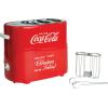 imageNostalgia CocaCola Hot Dog Roller Holds 8 Regular Sized or 4FootLong Hot Dogs and 6 Bun Capacity Stainless Steel Rollers Perfect For Breakfast Sausages Brats Taquitos Egg Rolls RedWhiteHot Dog Toaster