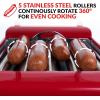 imageNostalgia CocaCola Hot Dog Roller Holds 8 Regular Sized or 4FootLong Hot Dogs and 6 Bun Capacity Stainless Steel Rollers Perfect For Breakfast Sausages Brats Taquitos Egg Rolls RedWhiteHot Dog Roller