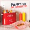 imageNostalgia CocaCola Hot Dog Roller Holds 8 Regular Sized or 4FootLong Hot Dogs and 6 Bun Capacity Stainless Steel Rollers Perfect For Breakfast Sausages Brats Taquitos Egg Rolls RedWhiteHot Dog Toaster Original