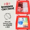 imageNostalgia CocaCola Refrigerator with Freezer 32 Cu Ft Adjustable Temperature Cools as Low as 32 Degrees Bottle Opener Ice Cube Tray Scraper Included Black35 CuFt Red
