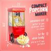 imageNostalgia Maker 12 Cups CocaCola Hot Air Popcorn Machine with Measuring Cap Oil Free Vintage Movie Theater Style White and RedRed