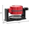 imageNostalgia MyMini Personal Electric Heart Turkey Waffle Maker 5Inch Cooking Surface Waffle Iron for Hash Browns French Toast Grilled Cheese Quesadilla Brownies Cookies RedFlip Red