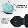 imageNostalgia MyMini Personal Electric Heart Turkey Waffle Maker 5Inch Cooking Surface Waffle Iron for Hash Browns French Toast Grilled Cheese Quesadilla Brownies Cookies RedAqua