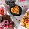 imageNostalgia MyMini Personal Electric Heart Turkey Waffle Maker 5Inch Cooking Surface Waffle Iron for Hash Browns French Toast Grilled Cheese Quesadilla Brownies Cookies RedHeart