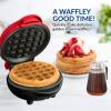 imageNostalgia MyMini Personal Electric Heart Turkey Waffle Maker 5Inch Cooking Surface Waffle Iron for Hash Browns French Toast Grilled Cheese Quesadilla Brownies Cookies RedRed