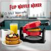 imageNostalgia MyMini Personal Electric Heart Turkey Waffle Maker 5Inch Cooking Surface Waffle Iron for Hash Browns French Toast Grilled Cheese Quesadilla Brownies Cookies RedFlip Red