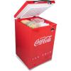 imageNostalgia CocaCola Refrigerator with Freezer 32 Cu Ft Adjustable Temperature Cools as Low as 32 Degrees Bottle Opener Ice Cube Tray Scraper Included Black35 CuFt Red