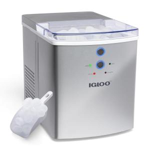imageCocaCola Automatic Ice Maker Self Cleaning Countertop Size 26 Pounds in 24 Hours 9 Large or Small Ice Cubes in 7 Minutes LED Control Panel Scoop Included Perfect for Water BottlesSilver