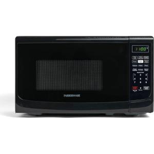 imageFarberware Countertop Microwave 700 Watts 07 Cu Ft  Microwave Oven With LED Lighting and Child Lock  Perfect for Apartments and Dorms  Easy Clean Grey Interior Retro BlackBlack