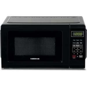 imageFarberware FM09SSE Classic Countertop Microwave Oven 900Watt with LED Lighting Child Lock Easy Clean Interior 09 Cu Ft Stainless Steel07 Cu Ft Black