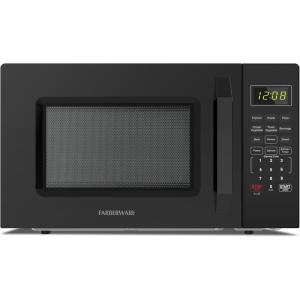 imageFarberware FM09SSE Classic Countertop Microwave Oven 900Watt with LED Lighting Child Lock Easy Clean Interior 09 Cu Ft Stainless Steel11 Cu Ft Black