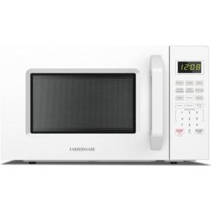 imageFarberware FM09SSE Classic Countertop Microwave Oven 900Watt with LED Lighting Child Lock Easy Clean Interior 09 Cu Ft Stainless Steel11 Cu Ft White