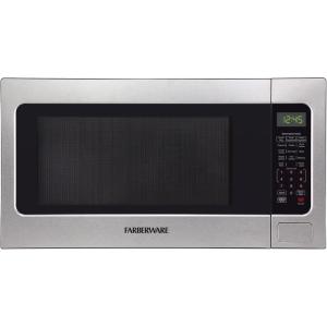 imageFarberware FM09SSE Classic Countertop Microwave Oven 900Watt with LED Lighting Child Lock Easy Clean Interior 09 Cu Ft Stainless Steel22 Cu Ft Stainless