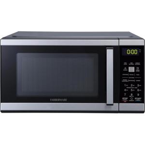 imageFarberware FMO11AHTBKBD1 Countertop 1000 Watts Microwave Oven with LED Lighting and Child LockPerfect for Apartments and DormsEasy Clean 11 cu ft Stainless Steel9 Cu Ft Stainless