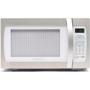 imageFarberware FMO11AHTBKBD1 Countertop 1000 Watts Microwave Oven with LED Lighting and Child LockPerfect for Apartments and DormsEasy Clean 11 cu ft Stainless Steel13 Cu Ft StainlessWhite Sensor