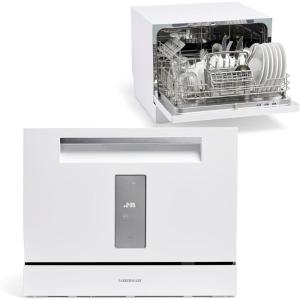 imageFarberware Portable Countertop Dishwasher  7Program System for Home RV and Apartment  Wash Dishes Glass and Baby Products  Hookup Required 197quotD x 217quotW x 172quotH Touch controlWhite