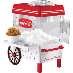imageNostalgia CocaCola Countertop Snow Cone Maker Makes 20 ICY Treats Includes 2 Reusable Plastic Cups ampamp Ice Scoop WhiteRed