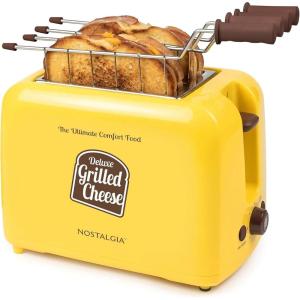 imageNostalgia CocaCola Grilled Cheese Toaster with EasyClean Toaster Baskets and Adjustable Toasting Dial Red 2SlotDeluxe Grilled Cheese Toaster