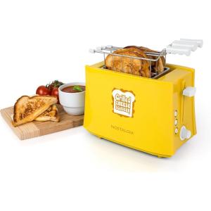 imageNostalgia CocaCola Grilled Cheese Toaster with EasyClean Toaster Baskets and Adjustable Toasting Dial Red 2SlotGrilled Cheese Toaster