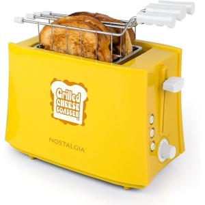 imageNostalgia CocaCola Grilled Cheese Toaster with EasyClean Toaster Baskets and Adjustable Toasting Dial Red 2SlotGrilled Cheese Toaster Original