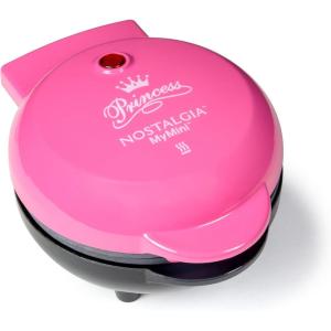 imageNostalgia MyMini Personal Electric Heart Turkey Waffle Maker 5Inch Cooking Surface Waffle Iron for Hash Browns French Toast Grilled Cheese Quesadilla Brownies Cookies RedPrincess