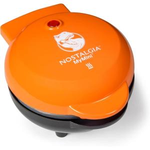 imageNostalgia MyMini Personal Electric Heart Turkey Waffle Maker 5Inch Cooking Surface Waffle Iron for Hash Browns French Toast Grilled Cheese Quesadilla Brownies Cookies RedDragons