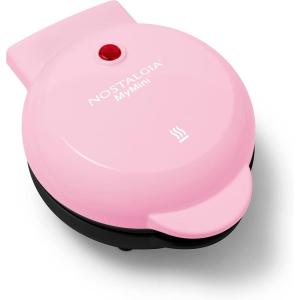 imageNostalgia MyMini Personal Electric Heart Turkey Waffle Maker 5Inch Cooking Surface Waffle Iron for Hash Browns French Toast Grilled Cheese Quesadilla Brownies Cookies RedPink