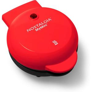 imageNostalgia MyMini Personal Electric Heart Turkey Waffle Maker 5Inch Cooking Surface Waffle Iron for Hash Browns French Toast Grilled Cheese Quesadilla Brownies Cookies RedRed