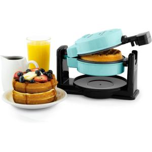 imageNostalgia MyMini Personal Electric Heart Turkey Waffle Maker 5Inch Cooking Surface Waffle Iron for Hash Browns French Toast Grilled Cheese Quesadilla Brownies Cookies RedFlip Aqua