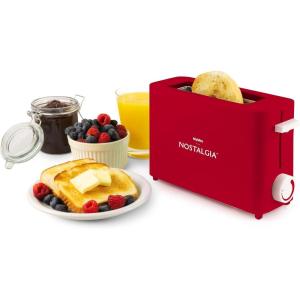 imageNostalgia MyMini Single Slice Toaster  125quot Wide Slot Portion Control Compact Design Adjustable Temperature Cancel Defrost and Bagel Button  Removable Crumb Tray  RedRed