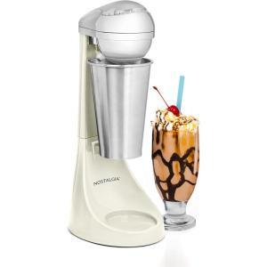 imageNostalgia TwoSpeed Electric CocaCola Limited Edition Milkshake Maker and Drink Mixer Includes 16Ounce Stainless Steel Mixing Cup and Rod RedCream
