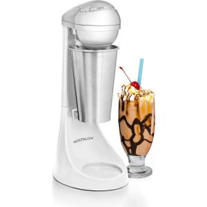 imageNostalgia TwoSpeed Electric CocaCola Limited Edition Milkshake Maker and Drink Mixer Includes 16Ounce Stainless Steel Mixing Cup and Rod RedWhite