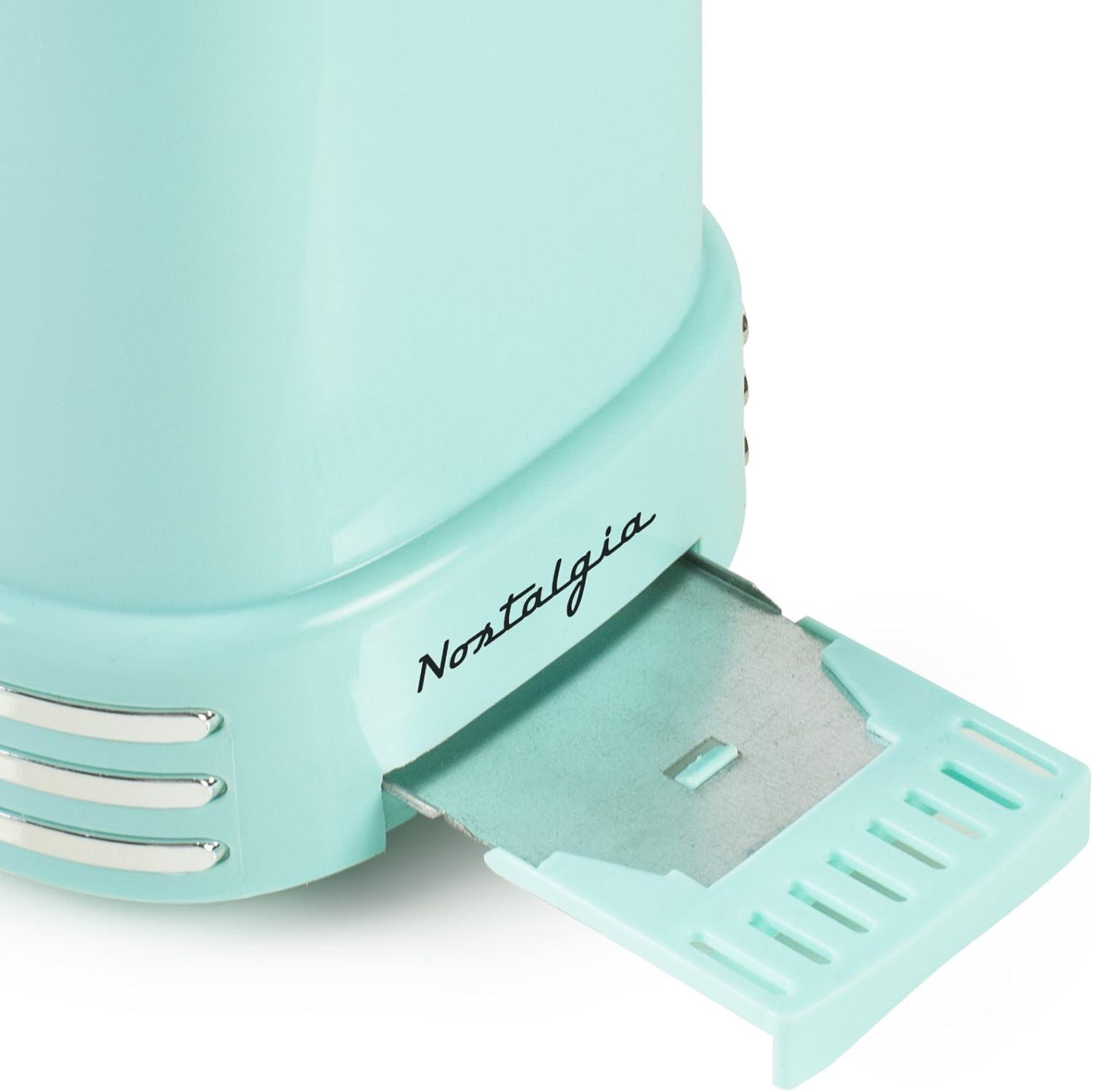 imageNostalgia Retro Wide 2Slice Toaster Vintage Design With Crumb Tray Cord Storage ampamp 5 Toasting Levels RedTurquoise