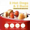 imageNostalgia 2 Slot Hot Dog and Bun Toaster with Mini Tongs Retro Toaster Cooker that Works Chicken Turkey Veggie Links Sausages Brats Metallic RedMetallic Red