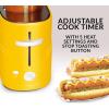 imageNostalgia 2 Slot Hot Dog and Bun Toaster with Mini Tongs Retro Toaster Cooker that Works Chicken Turkey Veggie Links Sausages Brats Metallic RedYellow