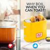 imageNostalgia 2 Slot Hot Dog and Bun Toaster with Mini Tongs Retro Toaster Cooker that Works Chicken Turkey Veggie Links Sausages Brats Metallic RedYellow