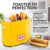 imageNostalgia 2 Slot Hot Dog and Bun Toaster with Mini Tongs Retro Toaster Cooker that Works Chicken Turkey Veggie Links Sausages Brats Metallic RedYellow