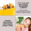 imageNostalgia 2 Slot Hot Dog and Bun Toaster with Mini Tongs Retro Toaster Cooker that Works Chicken Turkey Veggie Links Sausages Brats Metallic RedYellow